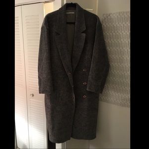 Yohei Ohno Grey double breasted wool blend coat